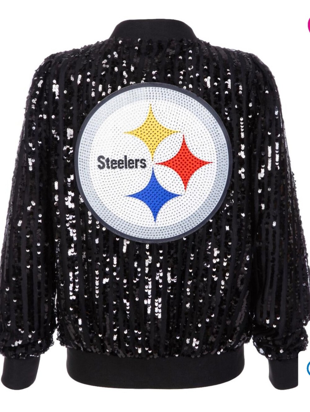 Pittsburgh Steelers Sequin Bomber Jacket NFL New In Bag - Picture 2 of 6